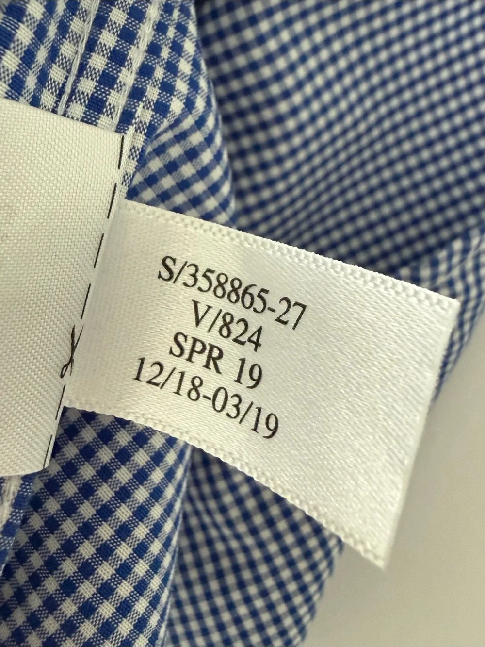 Banana Republic No-Iron Regular Fit Blue & White Check Mens Cotton Dress Shirt M